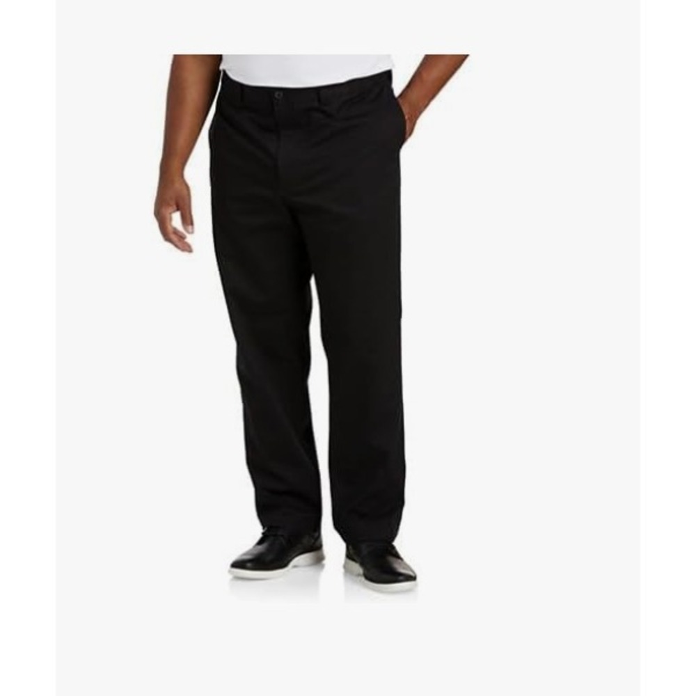 DXL Big + Tall Essentials Men's Big and Tall Flat-Front Twill Pants 44W‎ x 32L